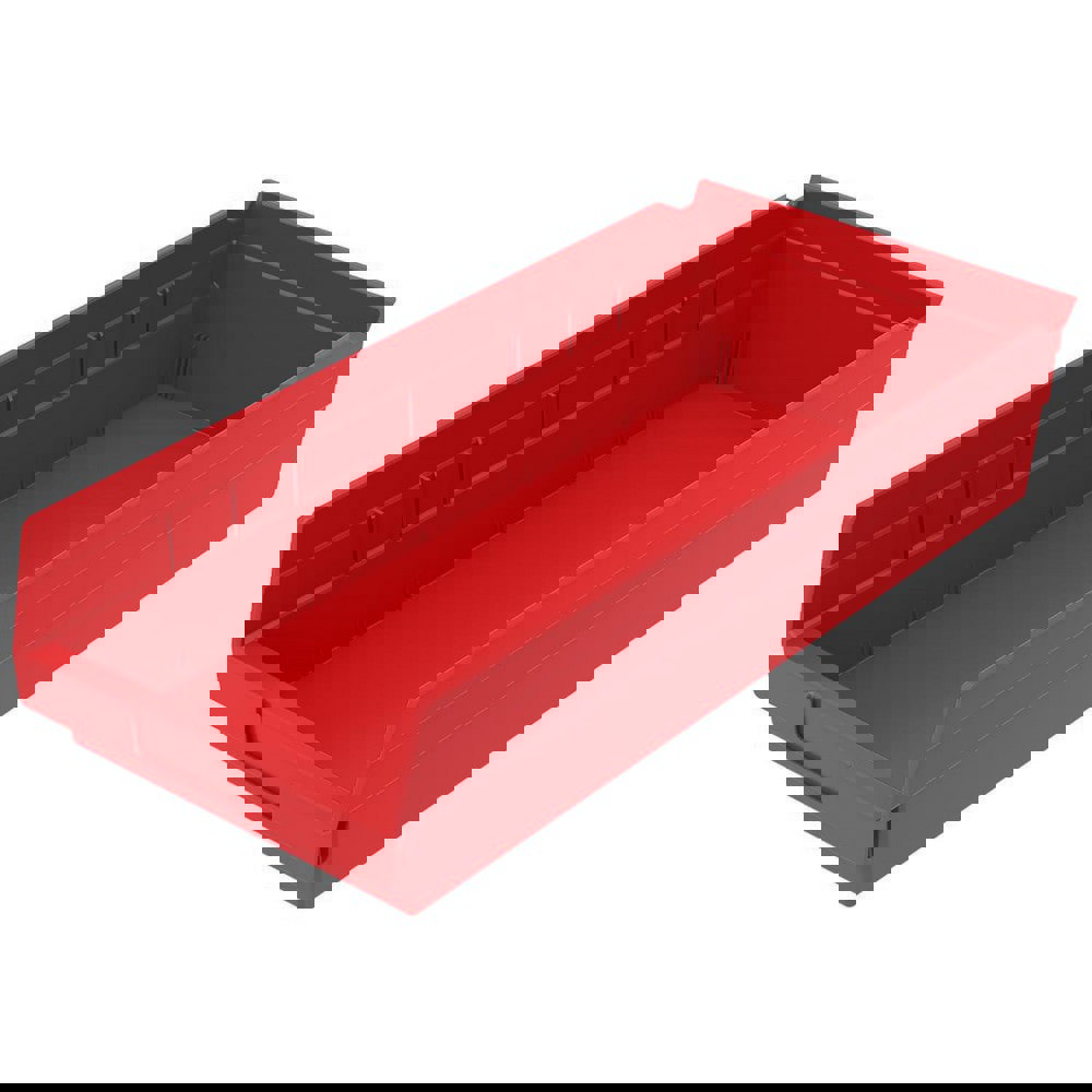 Plastic Hopper Shelf Bin: Red